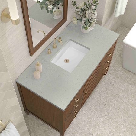James Martin Vanities 48'' Vanity, Mid Century Walnut w/ 3 CM Lime Delight Quartz Top 485-V48-WLT-3LDL